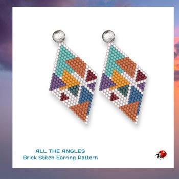 Peyote Stitch Beaded Bracelet and Earrings Pattern Set, All the Angles, PDF