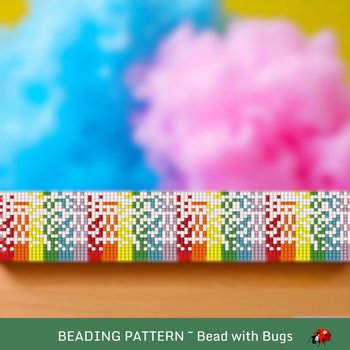 Loom Beaded Bracelet Pattern by Bead with Bugs, SCATTERED RAINBOW, PDF