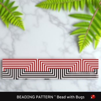 Loom Beaded Bracelet Pattern by Bead with Bugs, ROUGE, PDF