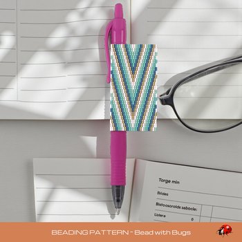 Peyote Stitch Beaded Pen Wrap, CHEVRONS, Beaded Pen Wrap Pattern for a Pilot G2 Pen