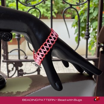 Chevron Chain Stitch Beaded Bracelet Pattern, ROSE GARDEN, PDF Full Instructions