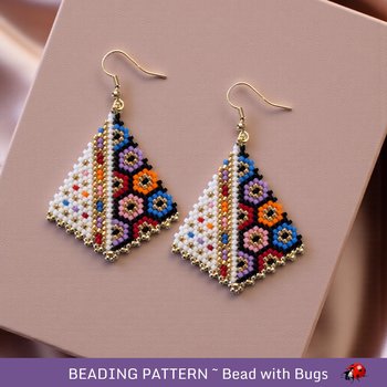 Peyote Stitch, Kite Earring Beading Pattern FOREVER YOUNG, PDF