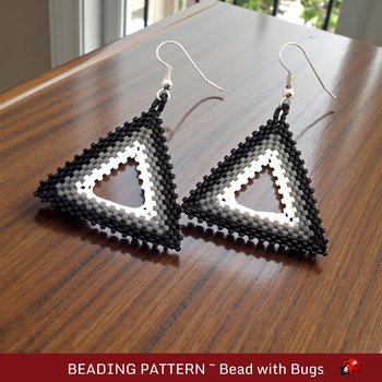 SHADOWS  3D Peyote Stitch Open Triangle Earring Pattern