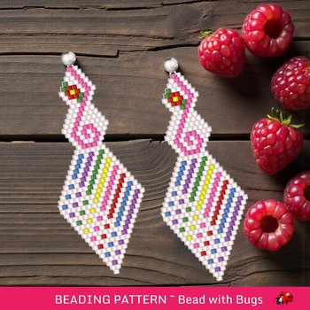 Brick Stitch Beaded Earrings Pattern: Be Happy