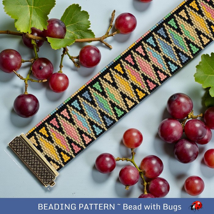 2 drop peyote stitch beaded bracelet pattern, DREAM IN COLOUR