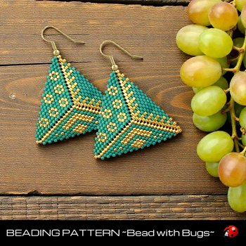 MOSSY GREEN: 3D Peyote Stitch Beading Pattern by Bead with Bugs