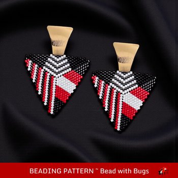 RED & BLACK 2: 3D Peyote Stitch Beading Pattern by Bead with Bugs