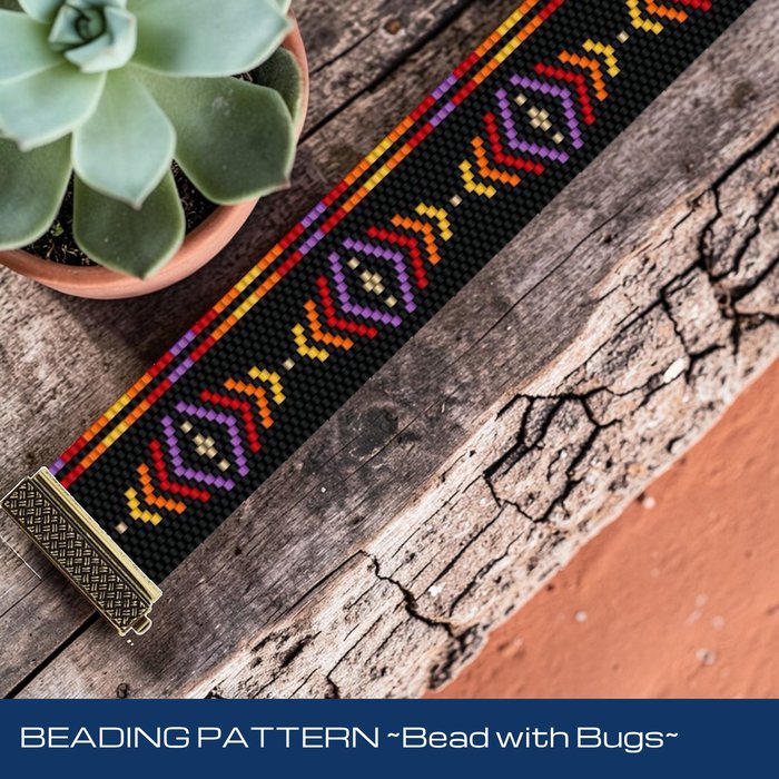 Peyote Stitch Beaded Bracelet Pattern, SMASHING, an assymetrical design, PDF