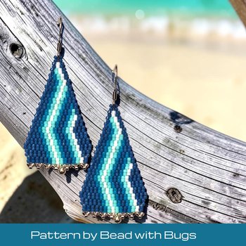 2 Drop Brick Stitch Earring Pattern, Swirling Sky