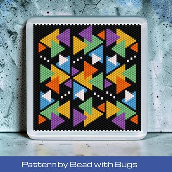 Peyote Stitch Beaded Coaster Pattern by Bead with Bugs, BOHO TRIANGLES