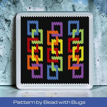 Peyote Stitch Beaded Coaster Pattern by Bead with Bugs, BOHO SQUARES
