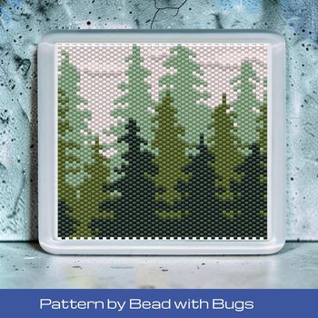 Peyote Stitch Beaded Coaster Pattern by Bead with Bugs, DEEP WOODS