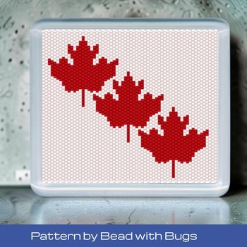 Peyote Stitch Beaded Coaster Pattern by Bead with Bugs, CANADA TRI-LEAF