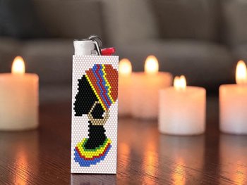 Peyote Stitch Beaded Lighter Cover, TRIBAL BEAUTY by Bead with Bugs