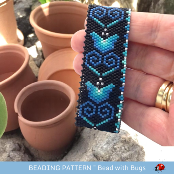 FANTASY GARDEN: A Peyote Stitch Beaded Bracelet Pattern by Bead with Bugs