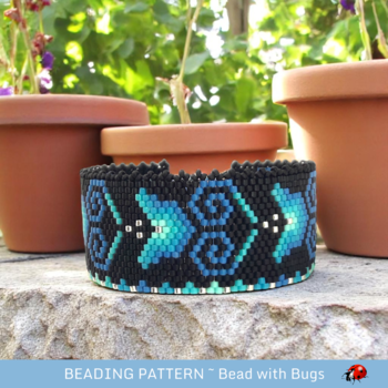 FANTASY GARDEN: A Peyote Stitch Beaded Bracelet Pattern by Bead with Bugs