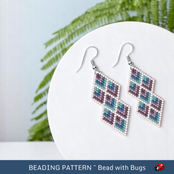 FEATHERS:  Brick Stitch Beaded Earrings Pattern by Bead with Bugs
