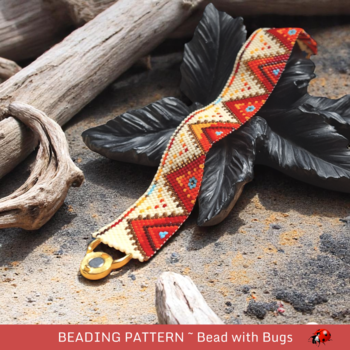 FIRE AND ICE: A Peyote Stitch Beaded Bracelet Pattern by Bead with Bugs