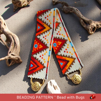FIRE AND ICE: A Peyote Stitch Beaded Bracelet Pattern by Bead with Bugs