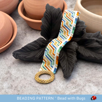 GOLDEN SUMMER: A Peyote Stitch Beaded Bracelet Pattern by Bead with Bugs