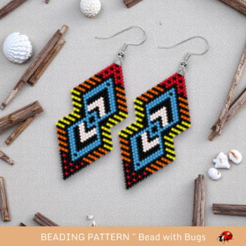 GRASSLANDS:  Brick Stitch Beaded Earrings Pattern by Bead with Bugs