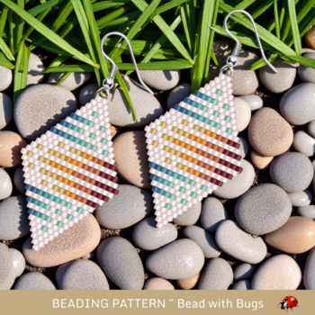 HOT AND COLD:  Brick Stitch Beaded Earrings Pattern by Bead with Bugs
