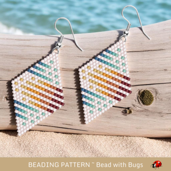 HOT AND COLD:  Brick Stitch Beaded Earrings Pattern by Bead with Bugs