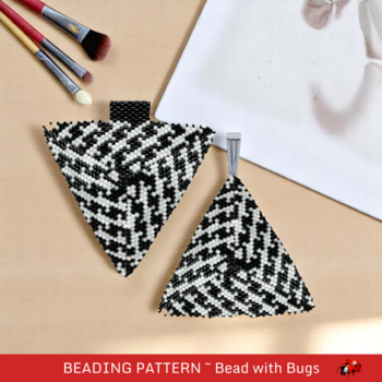 HOUNDSTOOTH: 3D Beaded Peyote Pendant Pattern by Bead with Bugs