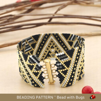 JAGGED EDGE:  A Peyote Stitch Beaded Bracelet Pattern by Bead with Bugs