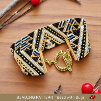 JAGGED EDGE:  A Peyote Stitch Beaded Bracelet Pattern by Bead with Bugs