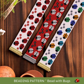 LADYBUG PARADE: A Peyote Stitch Beaded Bracelet Pattern by Bead with Bugs