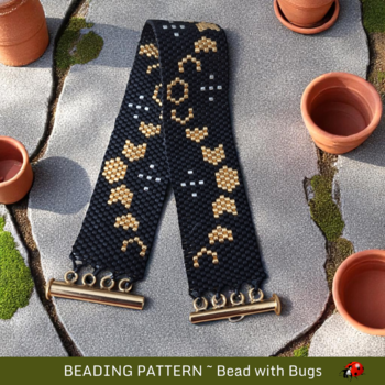 LUNAR PHASES: A Peyote Stitch Beaded Bracelet Pattern by Bead with Bugs