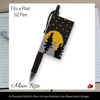 MOON RISE: Peyote Stitch Beaded Pen Wrap by Bead with Bugs