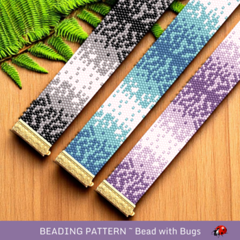PARTICLES: A Peyote Stitch Beaded Bracelet Pattern by Bead with Bugs