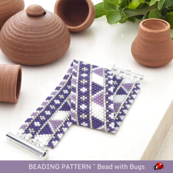 PEACEFUL PURPLE: A Peyote Stitch Beaded Bracelet Pattern by Bead with Bugs