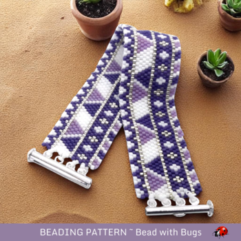 PEACEFUL PURPLE: A Peyote Stitch Beaded Bracelet Pattern by Bead with Bugs