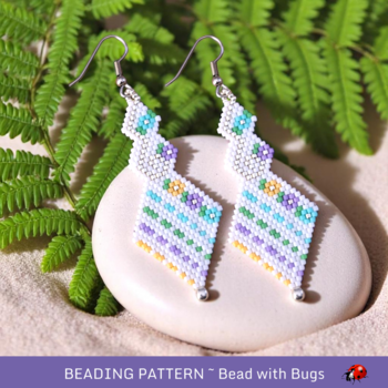 PRETTY PASTELS:  Brick Stitch Beaded Earrings Pattern by Bead with Bugs