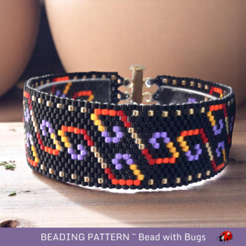 RIPPLES:  A Peyote Stitch Beaded Bracelet Pattern by Bead with Bugs