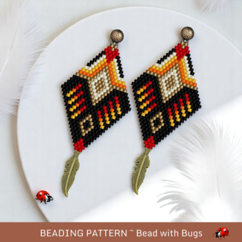 SHOOTING STAR:  Brick Stitch Beaded Earrings Pattern by Bead with Bugs