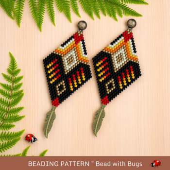 SHOOTING STAR:  Brick Stitch Beaded Earrings Pattern by Bead with Bugs