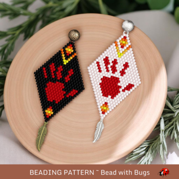 SILENCED 2024:  Brick Stitch Beaded Earrings Pattern by Bead with Bugs