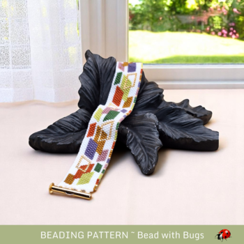 SIMPLY SQUARED: A Peyote Stitch Beaded Bracelet Pattern by Bead with Bugs