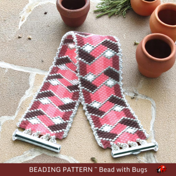 SOFT PINKS:  A Peyote Stitch Beaded Bracelet Pattern by Bead with Bugs