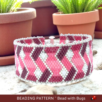 SOFT PINKS:  A Peyote Stitch Beaded Bracelet Pattern by Bead with Bugs