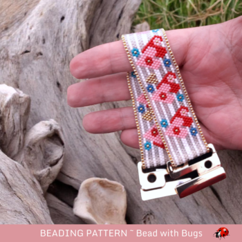 SWEETHEART:  A Peyote Stitch Beaded Bracelet Pattern by Bead with Bugs