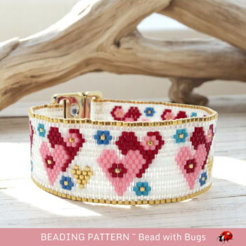 SWEETHEART:  A Peyote Stitch Beaded Bracelet Pattern by Bead with Bugs