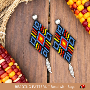 THE PLAINS:  Brick Stitch Beaded Earrings Pattern by Bead with Bugs