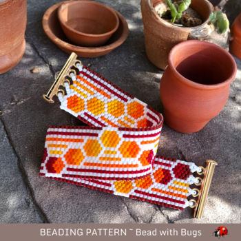 THROUGH THE FIRE: A Peyote Stitch Beaded Bracelet Pattern by Bead with Bugs