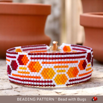 THROUGH THE FIRE: A Peyote Stitch Beaded Bracelet Pattern by Bead with Bugs