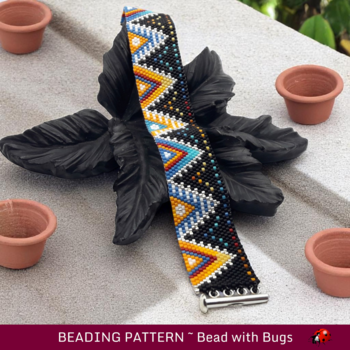 WIND AND WATER: A Peyote Stitch Beaded Bracelet Pattern by Bead with Bugs